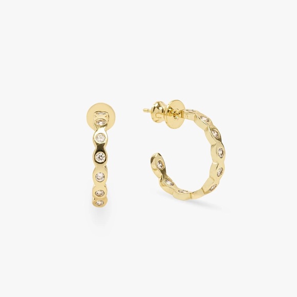 Teeny Pod Mini Hoops
Gold|White Diamondettes - Picture 1 of 4